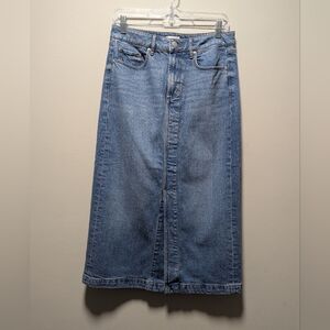 LOFT Outlet Blue Denim Midi Skirt